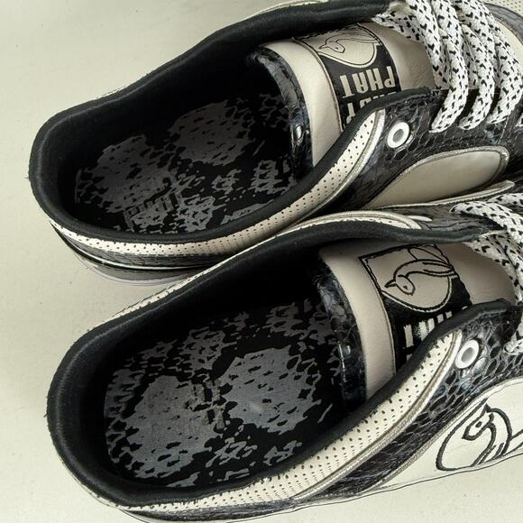 Baby Phat Athletic Shoes Women's 10 Black White Leather Snake Print Sneakers - Picture 9 of 10